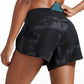 Feathery-Fit Soft Mid-Rise Lined Shorts with Back Zipper Pocket  4''