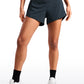 Feathery-Fit Soft Mid-Rise Lined Shorts with Back Zipper Pocket  4''