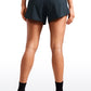 Feathery-Fit Soft Mid-Rise Lined Shorts with Back Zipper Pocket  4''