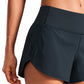 Feathery-Fit Soft Mid-Rise Lined Shorts with Back Zipper Pocket  4''