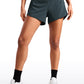 Feathery-Fit Soft Mid-Rise Lined Shorts with Back Zipper Pocket  4''