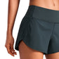 Feathery-Fit Soft Mid-Rise Lined Shorts with Back Zipper Pocket  4''