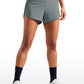 Feathery-Fit Soft Mid-Rise Lined Shorts with Back Zipper Pocket  4''