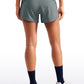 Feathery-Fit Soft Mid-Rise Lined Shorts with Back Zipper Pocket  4''