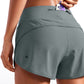 Feathery-Fit Soft Mid-Rise Lined Shorts with Back Zipper Pocket  4''