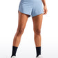 Feathery-Fit Soft Mid-Rise Lined Shorts with Back Zipper Pocket  4''