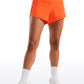 Feathery-Fit Soft Mid-Rise Lined Shorts with Back Zipper Pocket  4''