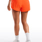 Feathery-Fit Soft Mid-Rise Lined Shorts with Back Zipper Pocket  4''