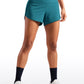 Feathery-Fit Soft Mid-Rise Lined Shorts with Back Zipper Pocket  4''