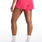 Feathery-Fit Soft Mid-Rise Lined Shorts with Back Zipper Pocket  4''