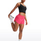 Feathery-Fit Soft Mid-Rise Lined Shorts with Back Zipper Pocket  4''