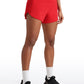 Feathery-Fit Soft Mid-Rise Lined Shorts with Back Zipper Pocket  4''