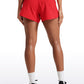 Feathery-Fit Soft Mid-Rise Lined Shorts with Back Zipper Pocket  4''