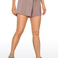 Feathery-Fit Mid-Rise Lined Shorts with Drawstring 4''