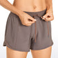 Feathery-Fit Mid-Rise Lined Shorts with Drawstring 4''