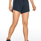 Feathery-Fit Mid-Rise Lined Shorts with Drawstring 4''