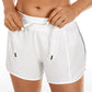 Feathery-Fit Mid-Rise Lined Shorts with Drawstring 4''