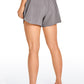 Feathery-Fit Mid-Rise Lined Shorts with Drawstring 4''