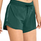 Feathery-Fit Mid-Rise Lined Shorts with Drawstring 4''