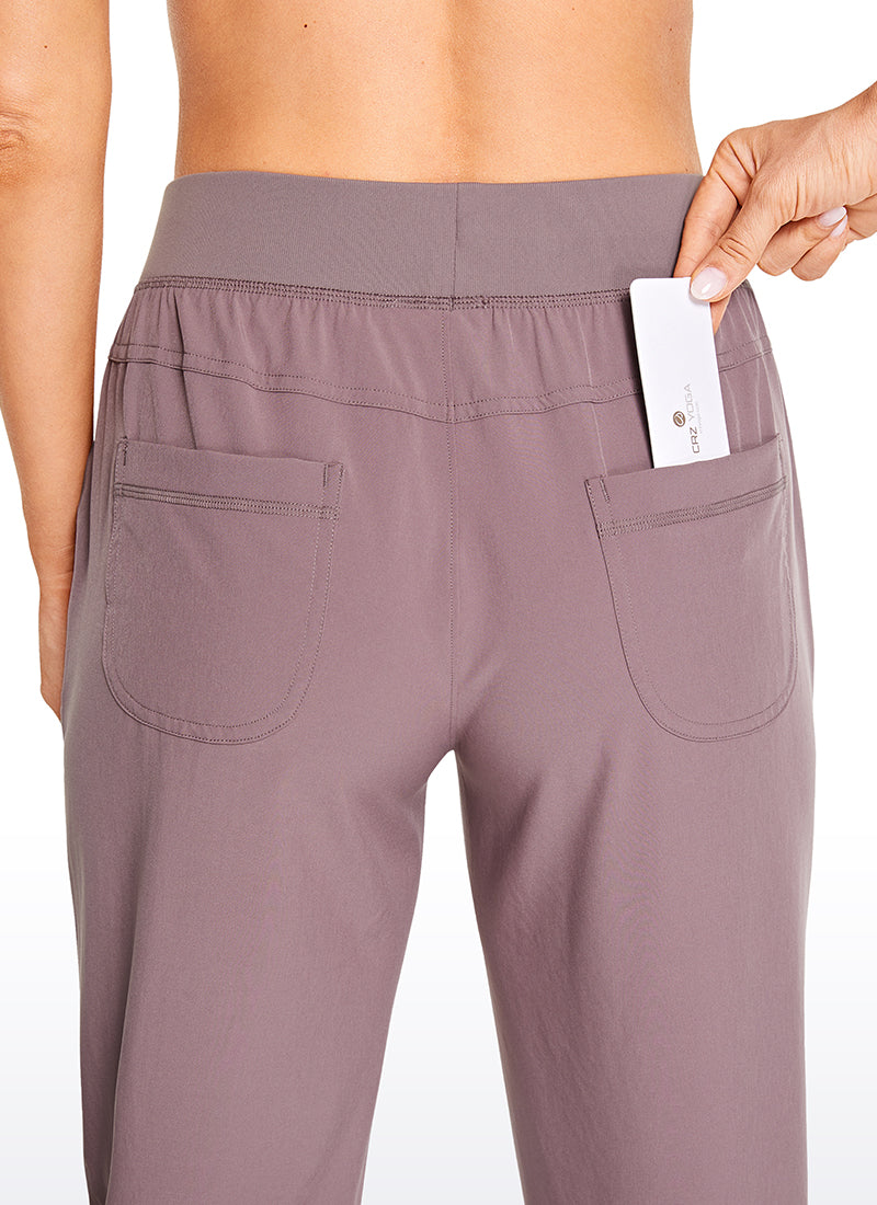 Feathery-Fit Drawstring Jogger with Pockets 28'' - Flat Waistband