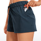 Stretch Mid-Rise Drawstring Shorts with Pockets 2.5"