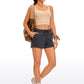 Stretch Mid-Rise Drawstring Shorts with Pockets 2.5"