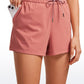 Stretch Mid-Rise Drawstring Shorts with Pockets 2.5"