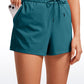 Stretch Mid-Rise Drawstring Shorts with Pockets 2.5"