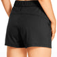 Stretch Mid-Rise Drawstring Shorts with Pockets 3.5"