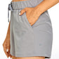 Stretch Mid-Rise Drawstring Shorts with Pockets 3.5"