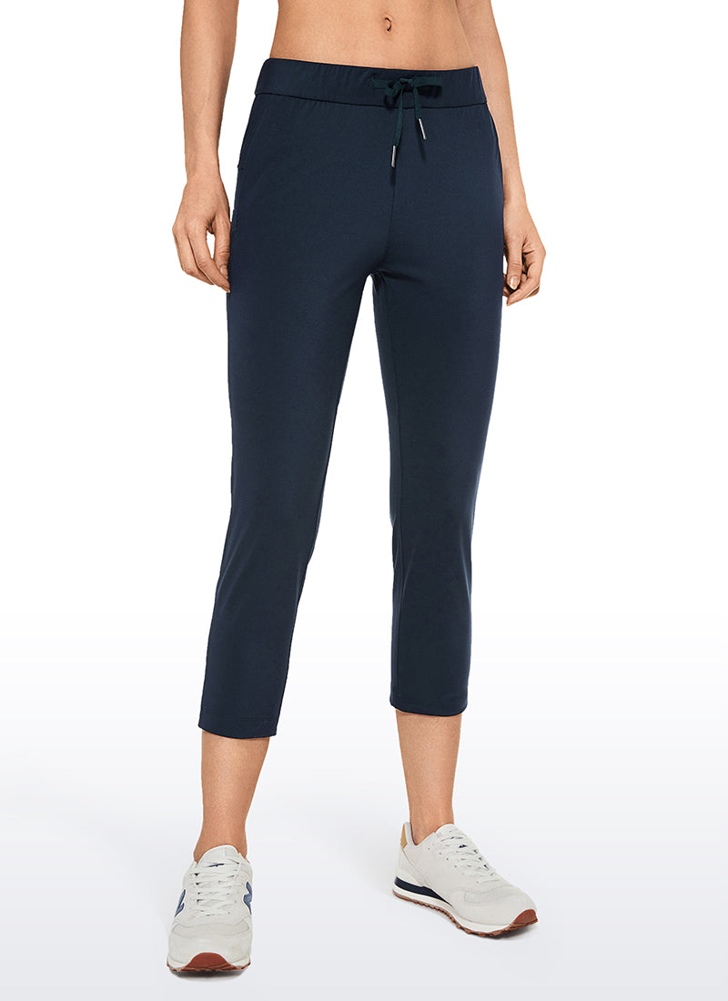 Stretch Cropped Pants with Pockets 23''