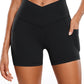 Butterluxe Yoga Pockets Shorts 4''- V Cross Waist