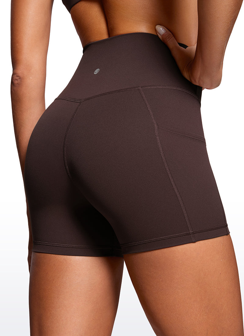 Butterluxe Yoga Pockets Shorts 4''- V Cross Waist