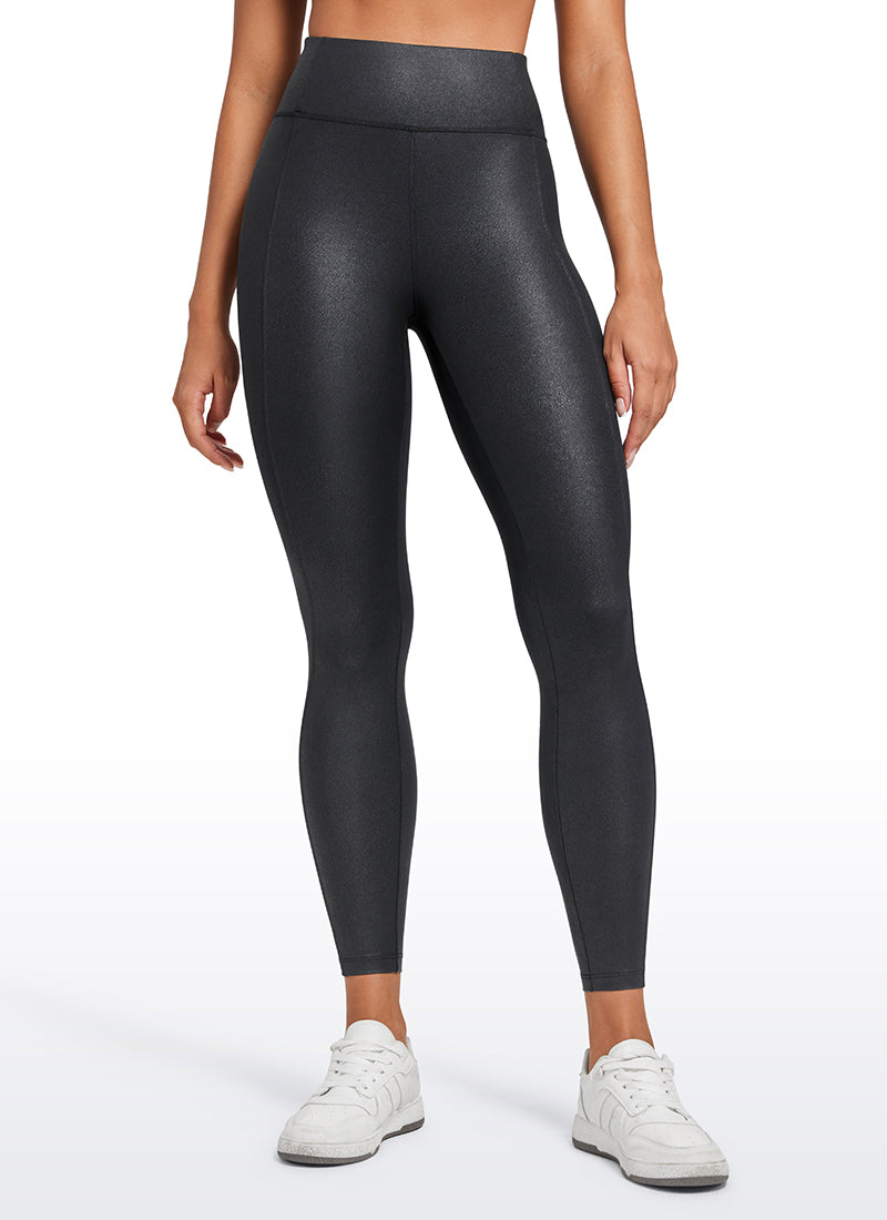 Butterluxe Matte Faux Leather Leggings with Back Pockets 25"