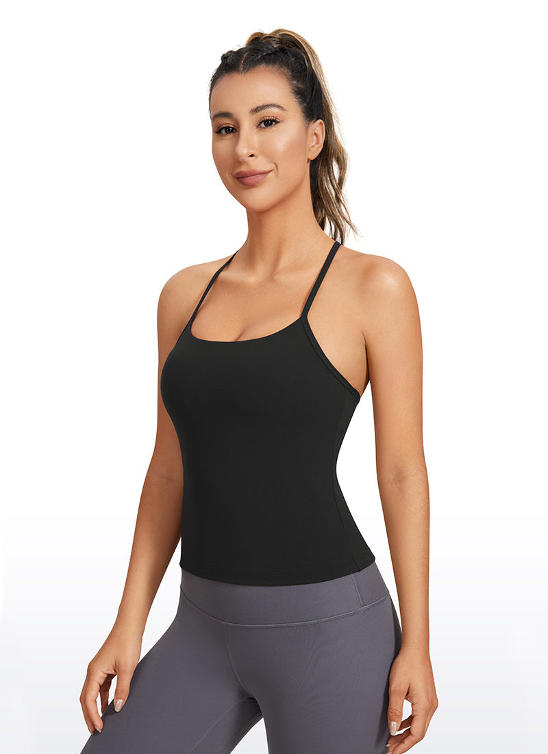 Butterluxe Waist Length Built-in Bra Tank Y Back