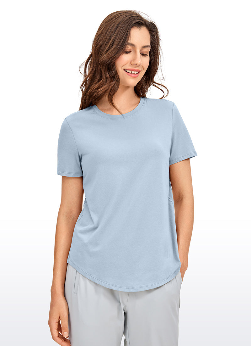 Pima Cotton Short Sleeves Round Neck