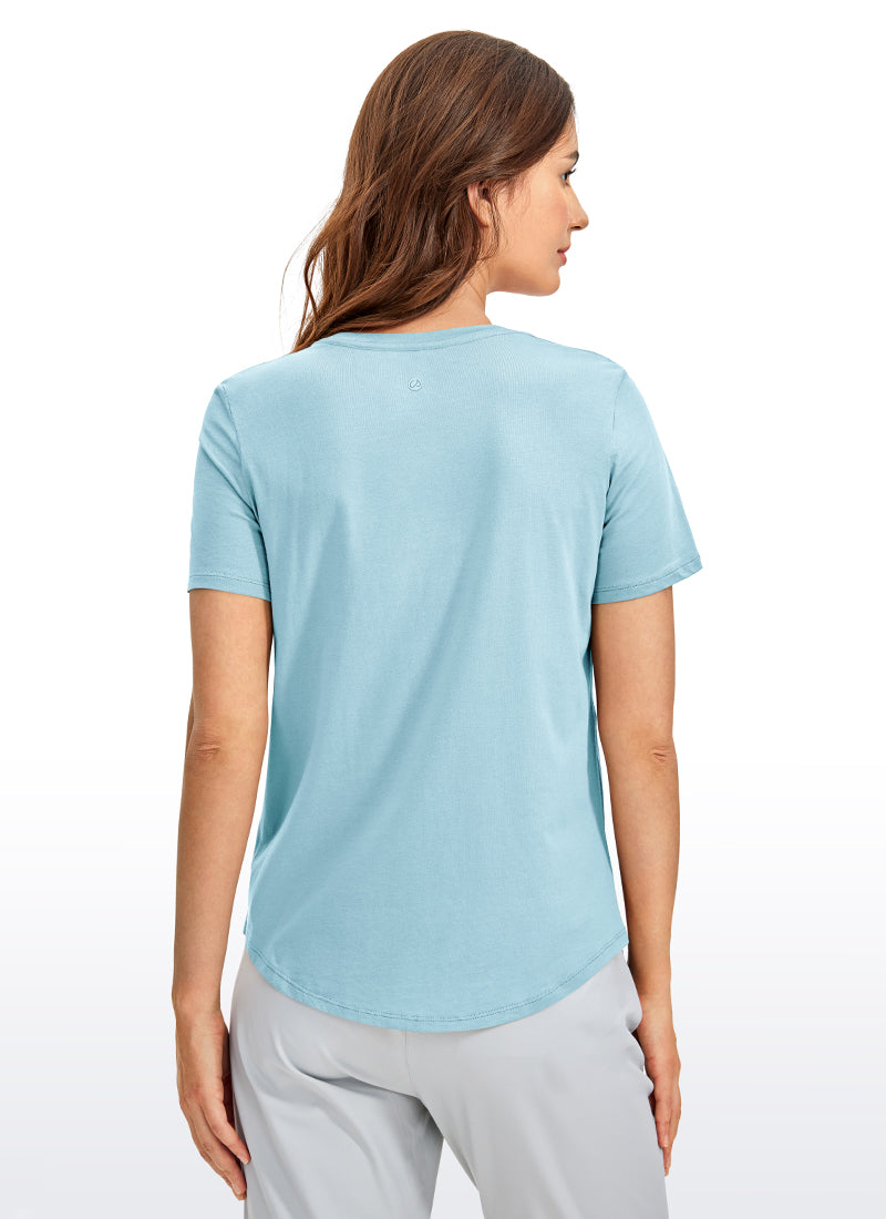 Pima Cotton Short Sleeves Round Neck