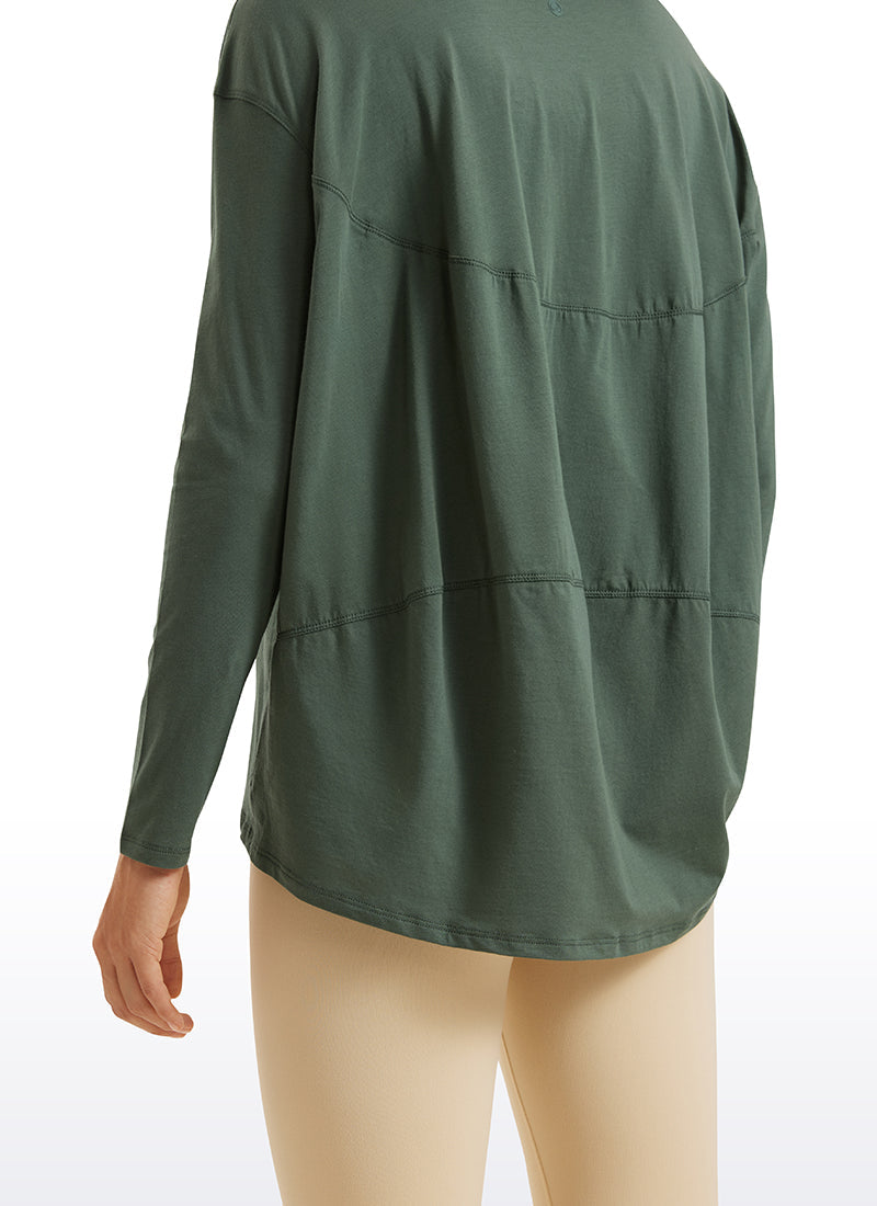 Pima Cotton Long Sleeves Boat Neck