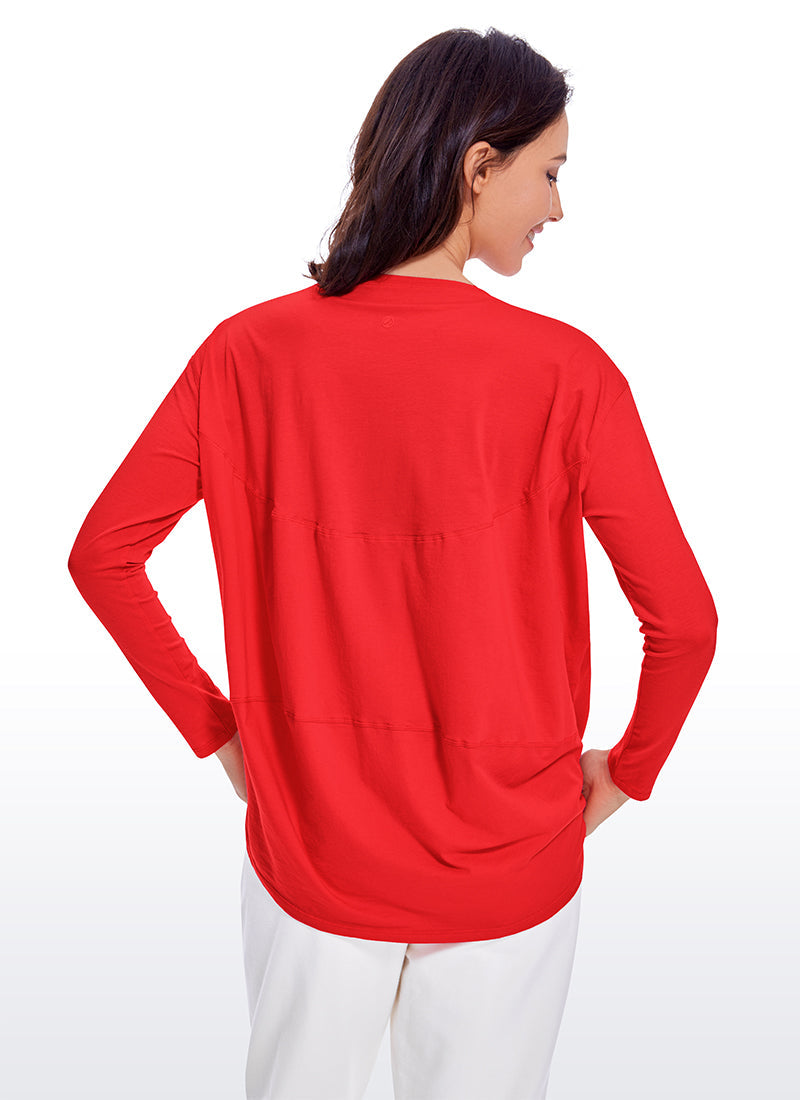 Pima Cotton Long Sleeves Boat Neck