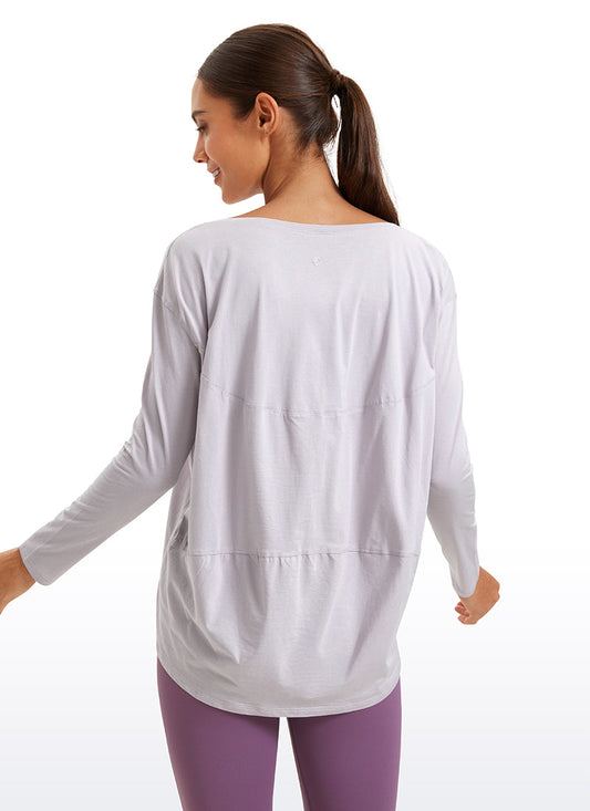 Pima Cotton Long Sleeves Boat Neck