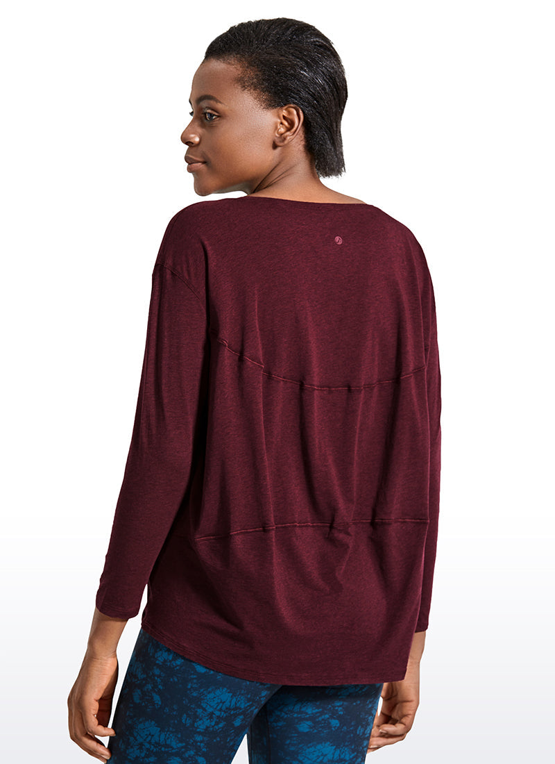 Pima Cotton Long Sleeves Boat Neck