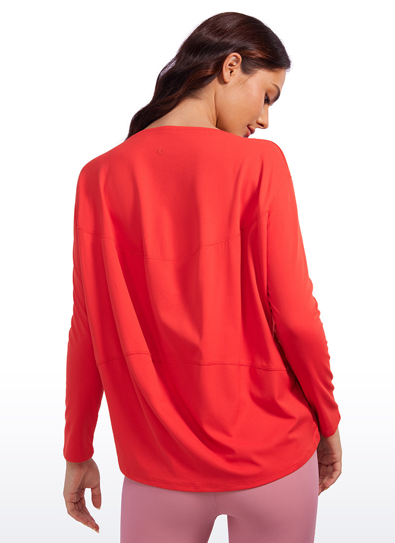 Butterluxe-Light Hip Length Back Hem Long Sleeves