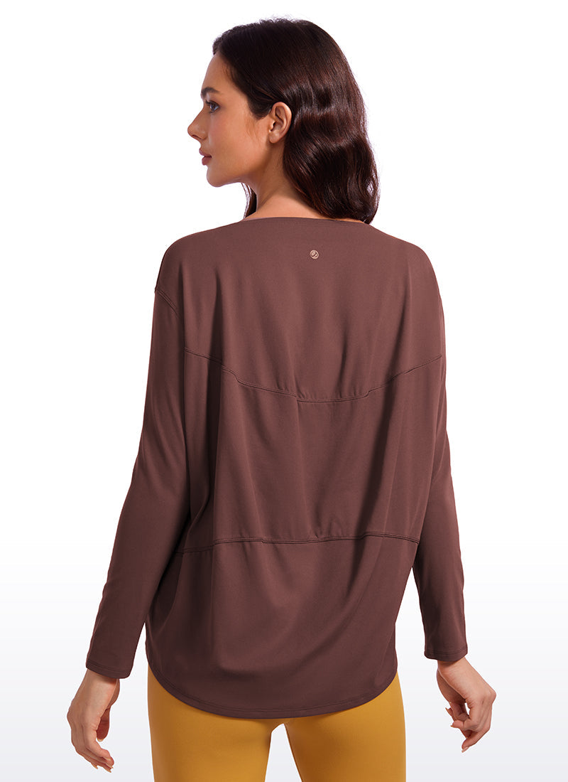 Butterluxe-Light Hip Length Back Hem Long Sleeves