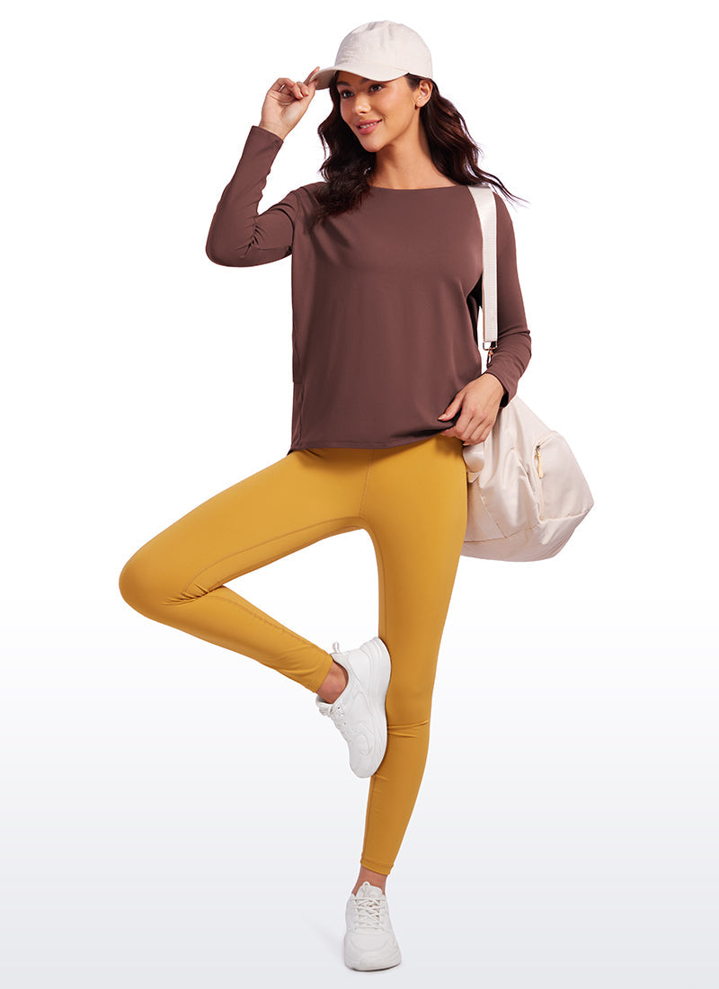 Butterluxe-Light Hip Length Back Hem Long Sleeves