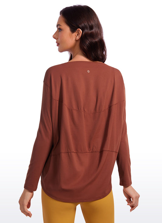 Butterluxe-Light Hip Length Back Hem Long Sleeves