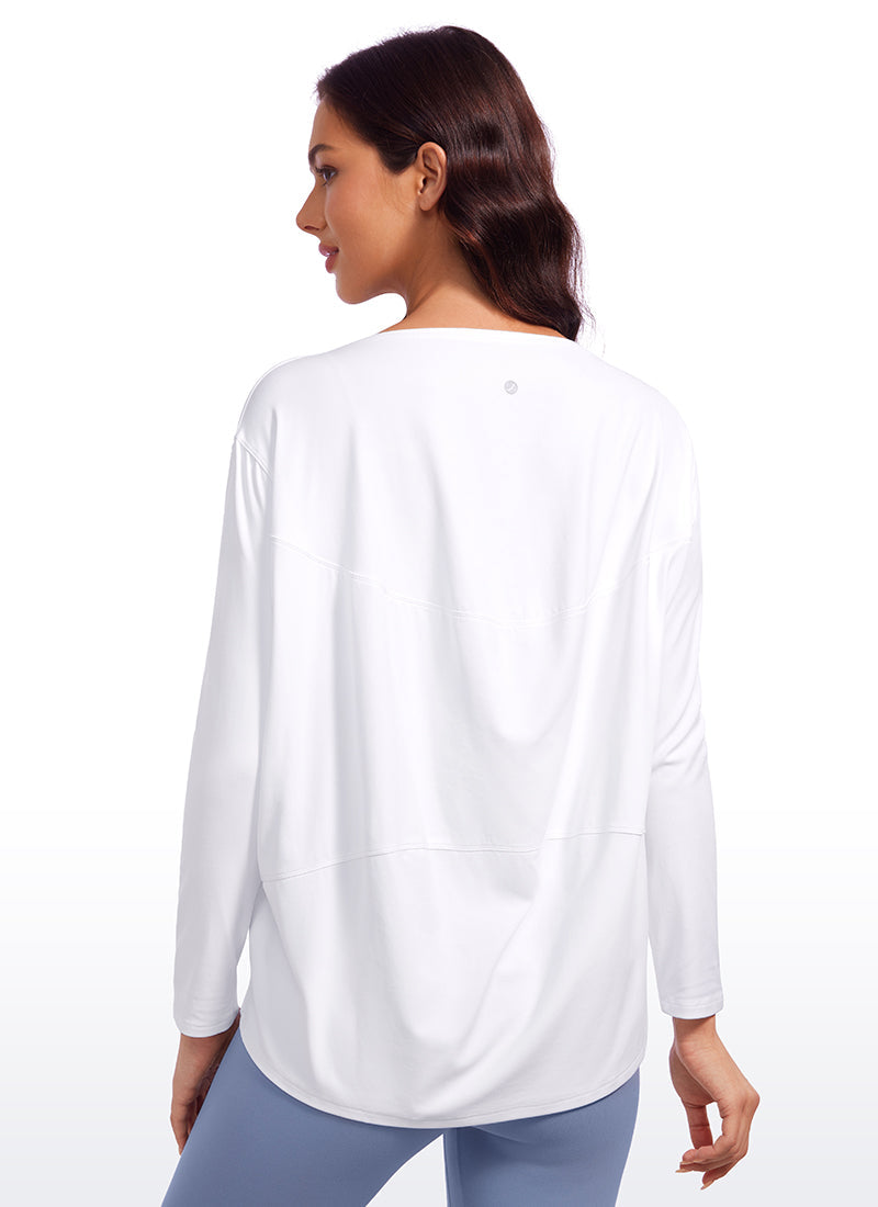 Butterluxe-Light Hip Length Back Hem Long Sleeves