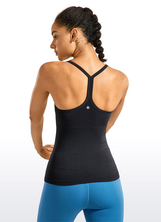 Speedy Seamless Built-in Bra Tank Y-back