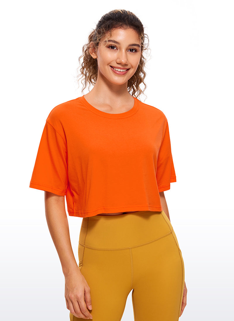 Pima Cotton Short Sleeves Cropped