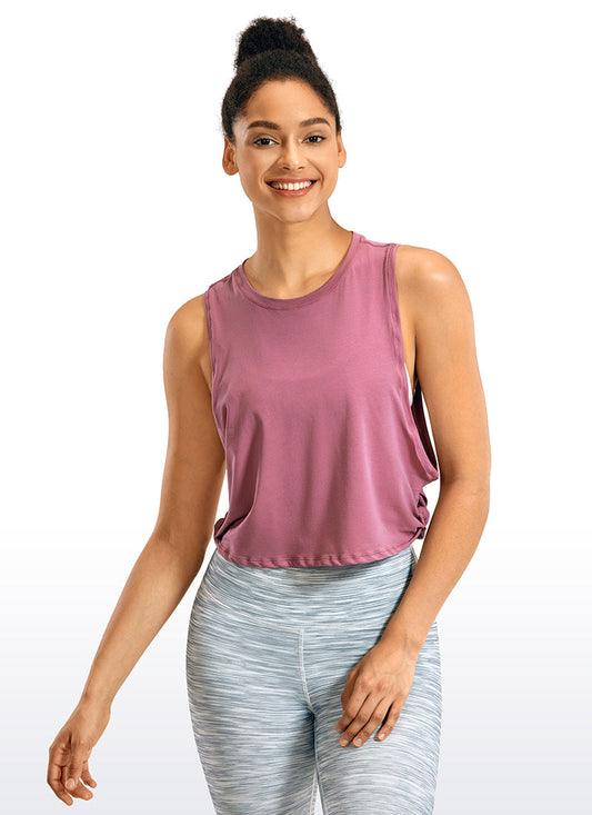 Pima Cotton Crop Tank Deep Armhole