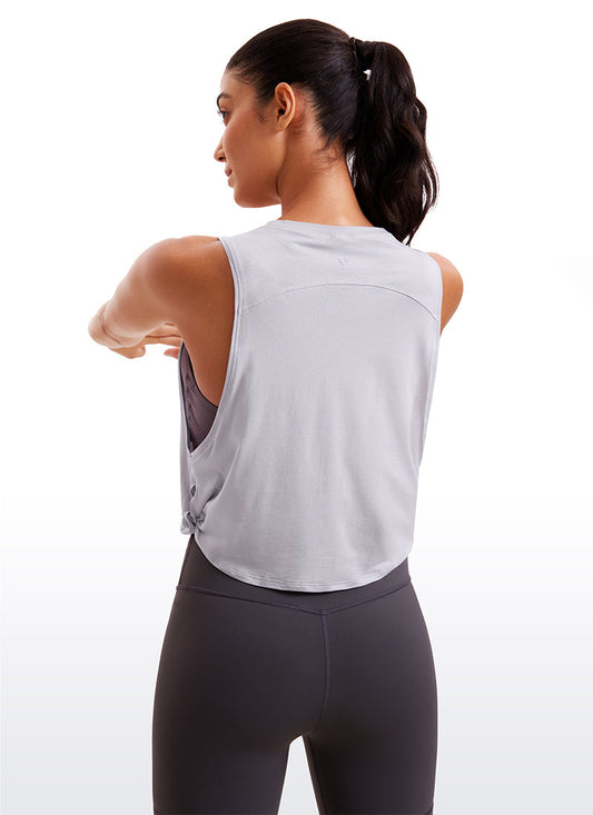 Pima Cotton Crop Tank Deep Armhole